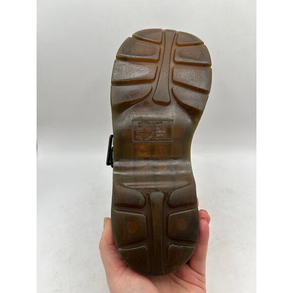 RARE Vtg Dr. Martens Women's 9Brown Leather Daisy Flower ShoesChunky Mary Jane - Picture 9 of 10